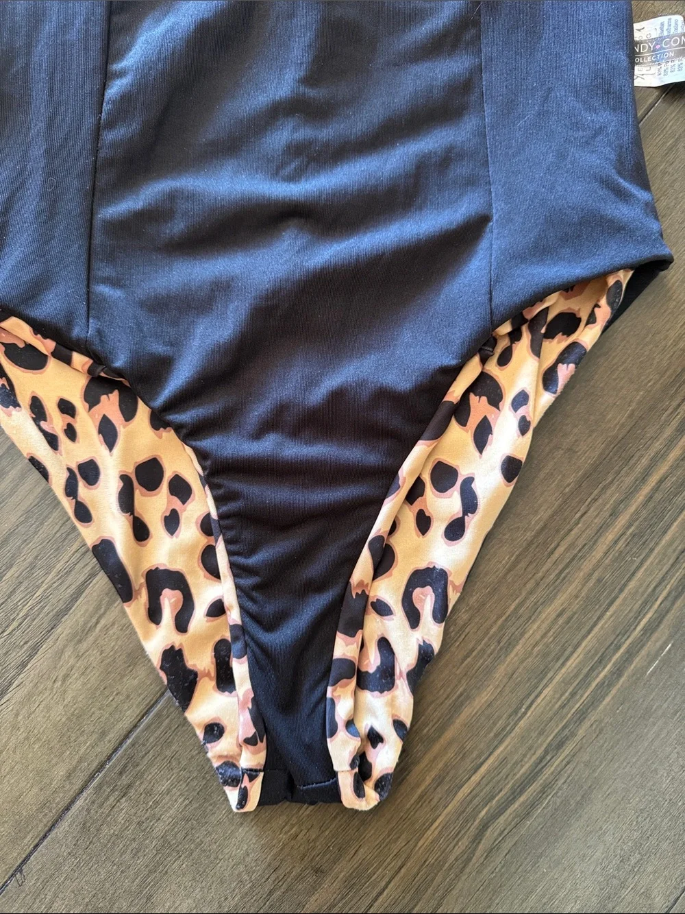 Yandy Leopard Print One-Piece Swimsuit in Tan and Black